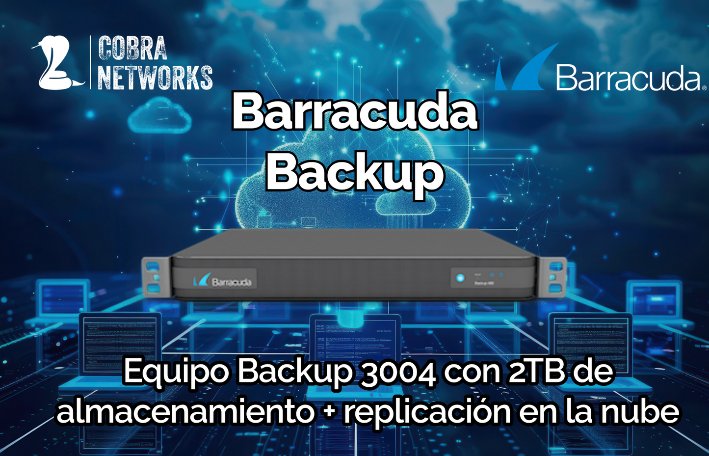 Barracuda Backup Server modelo 3004 con 2 TB de almacenamiento + replicación a la nube de Barracuda