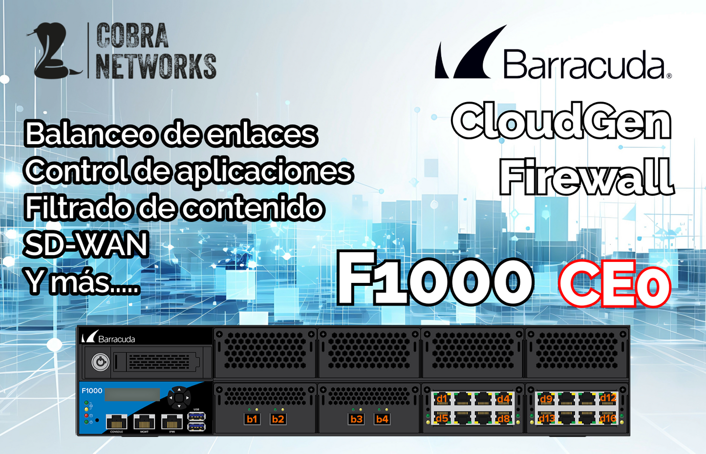Barracuda CloudGen Firewall F1000B.CE0 con 1 Year EU+IR