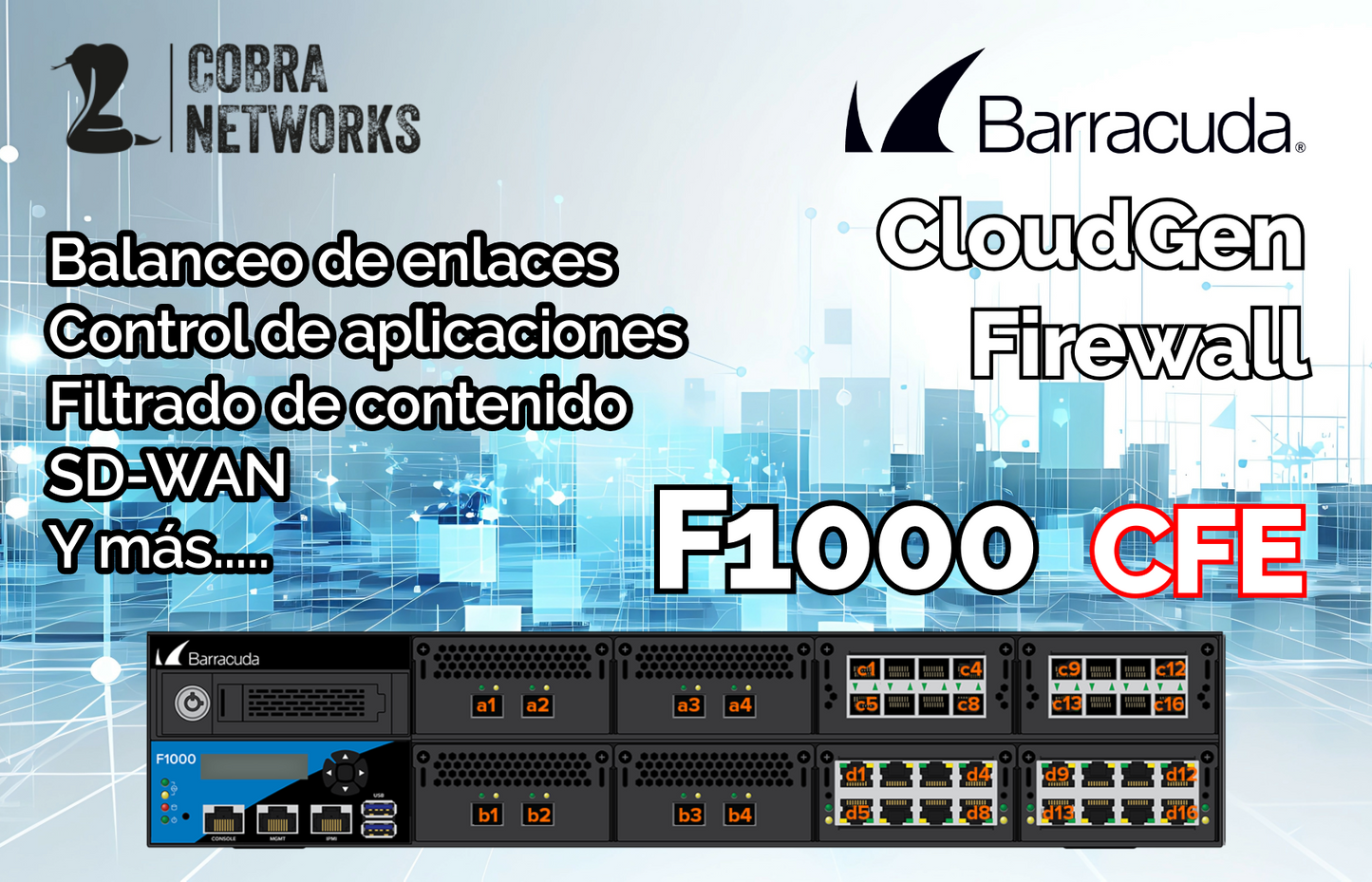 Barracuda CloudGen Firewall F1000B.CFE con 1 Year EU+IR