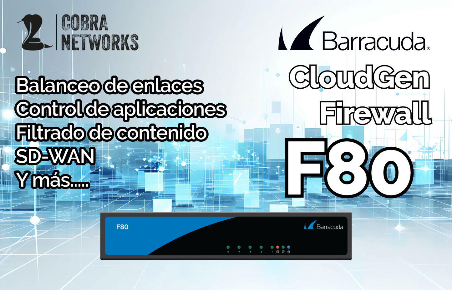 Barracuda CloudGen Firewall F80 B con 1 Year EU+IR