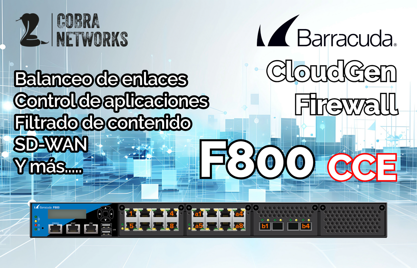 Barracuda CloudGen Firewall F800.CCE con 1 Year EU+IR