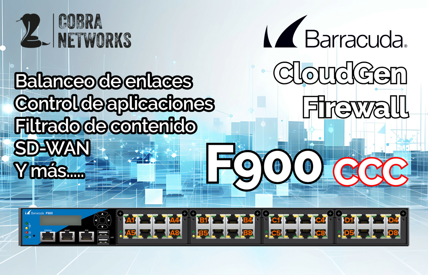 Barracuda CloudGen Firewall F900.CCC con 1 Year EU+IR