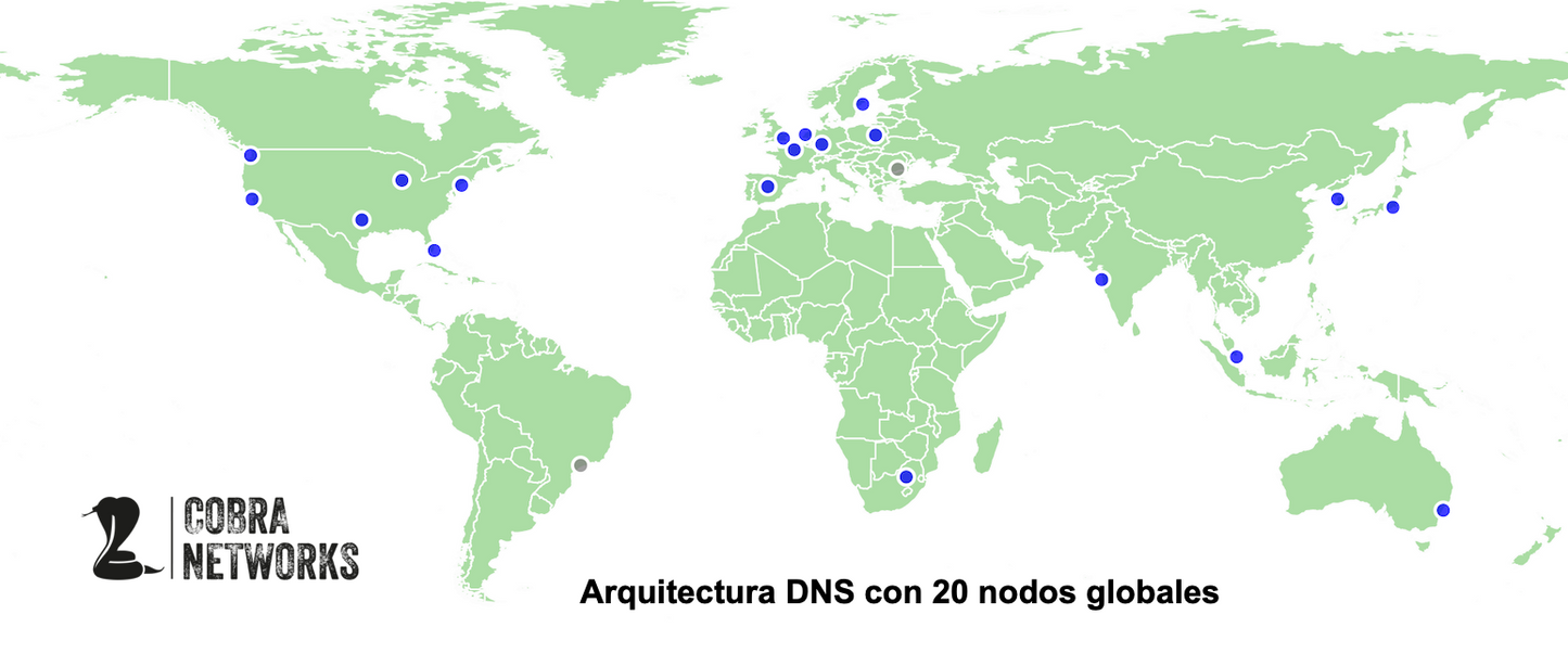 Servicio DNS nube con ciberseguridad y tolerancia a fallas global 1 año