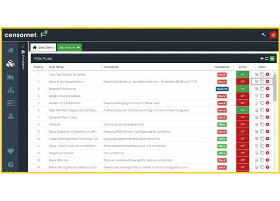 Servicio CASB filtrado de aplicaciones anual por computadora con TrustLayer