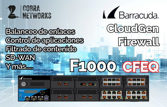 Barracuda CloudGen Firewall F1000B.CFEQ con 1 Year EU+IR