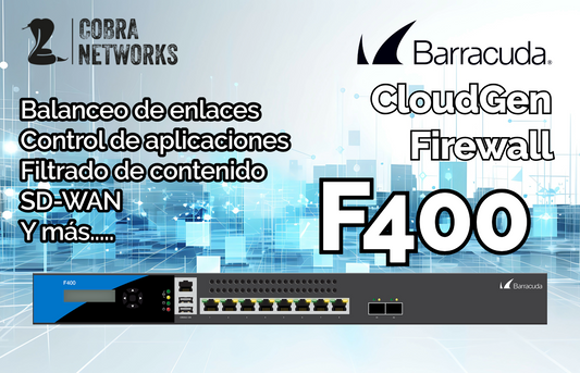 Barracuda CloudGen Firewall F400 con 1 Year EU+IR+ATP+MP