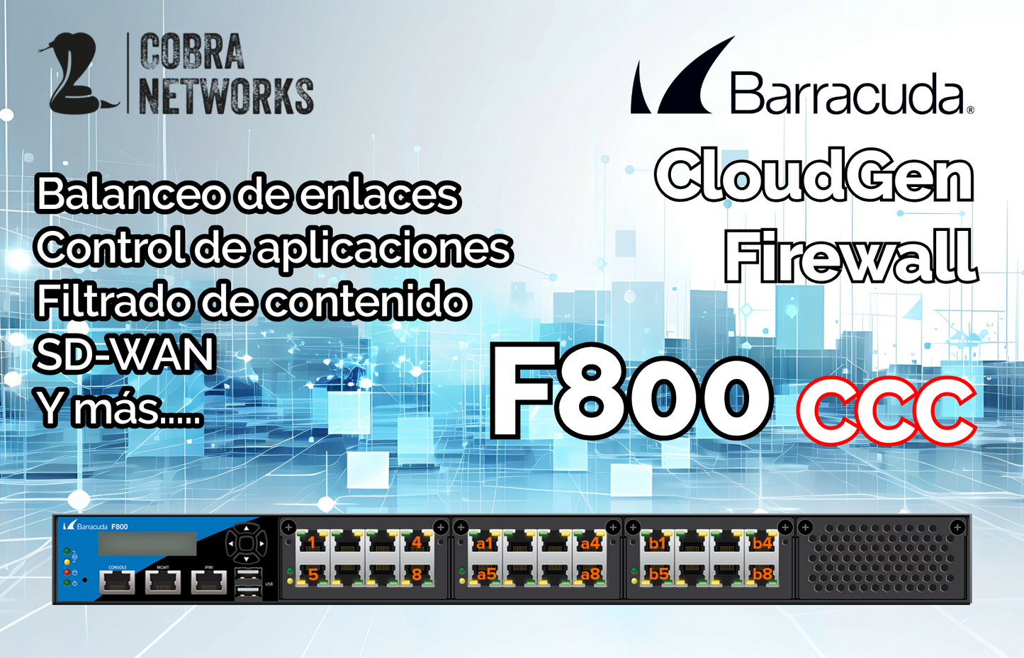 Barracuda CloudGen Firewall F800D.CCC con 1 Year EU+IR