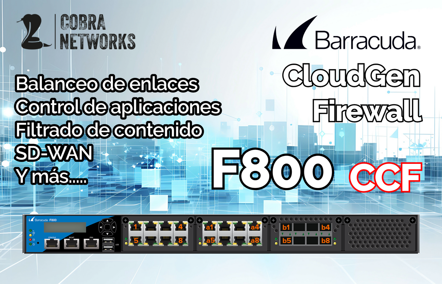 Barracuda CloudGen Firewall F800.CCF con 1 Year EU+IR