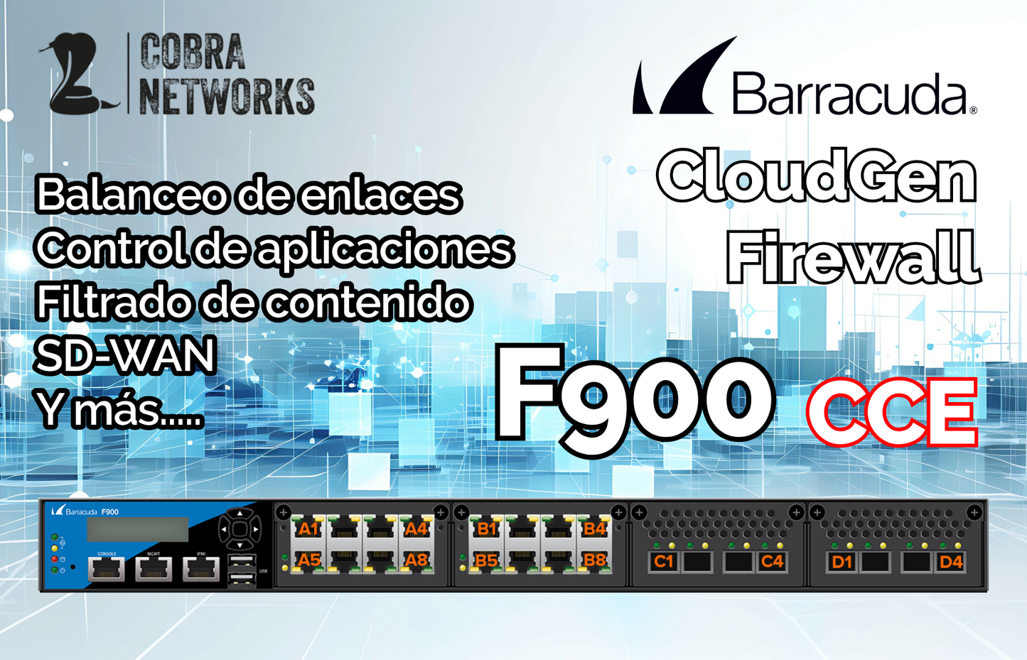 Barracuda CloudGen Firewall F900.CCE con 1 Year EU+IR