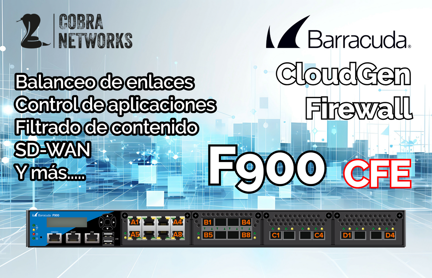Barracuda CloudGen Firewall F900.CFE con 1 Year EU+IR