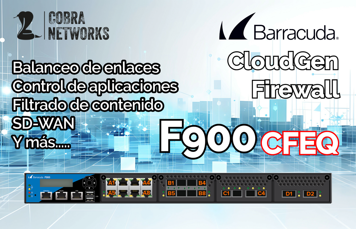 Barracuda CloudGen Firewall F900.CFEQ con 1 Year EU+IR